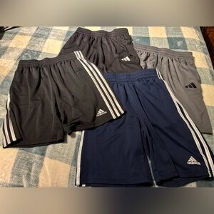 Adidas Kids Athletic Shorts Pack - Black, Gray, Navy